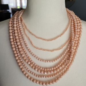 Coral/Light Pink Beaded Necklace
